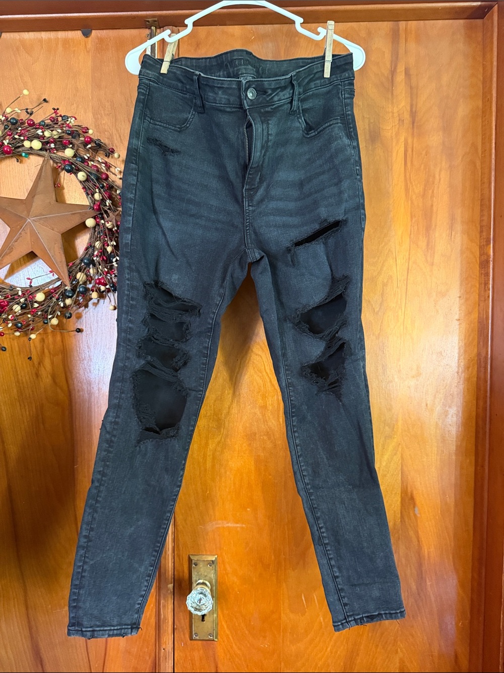 Distressed Black Ripped Skinny Jeans next level stretch